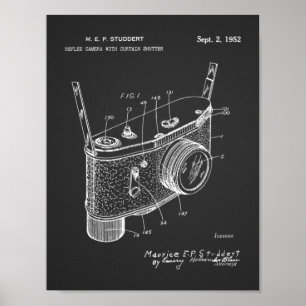 1952 Reflex Camera Patent Art Zeichnend Print Poster