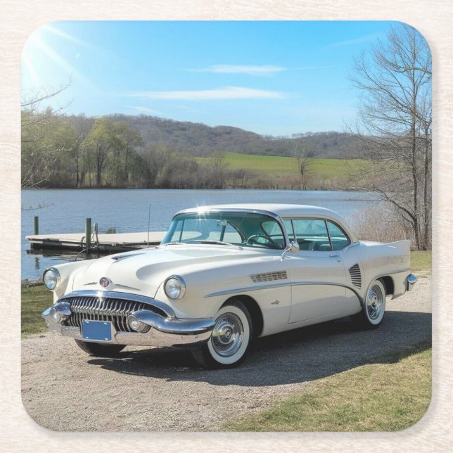 1953 Buick Skylark, ein klassisches amerikanisches Rechteckiger Pappuntersetzer (Vorderseite)