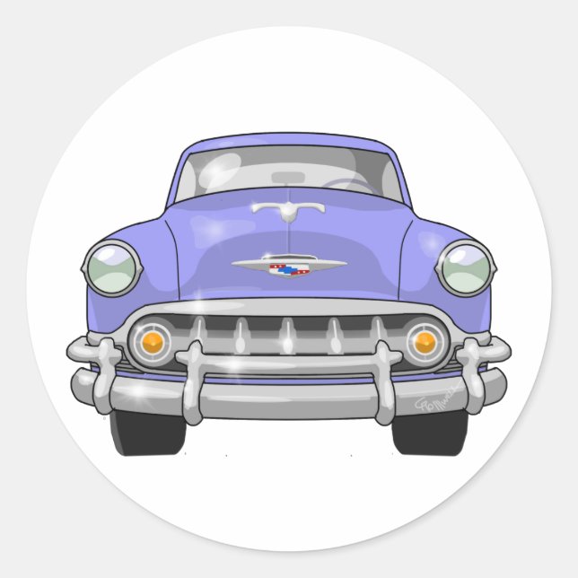 1953 Chevrolet Bel Air Front View Runder Aufkleber (Vorderseite)