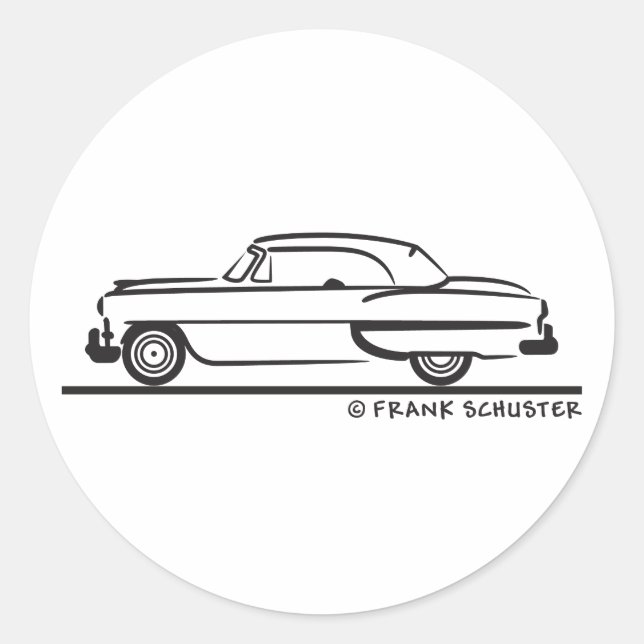1953 Chevrolet Convertible Bel Air Runder Aufkleber (Vorderseite)
