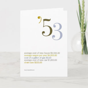 1953 Geburtstags-Spaß-Tatsachen Karte