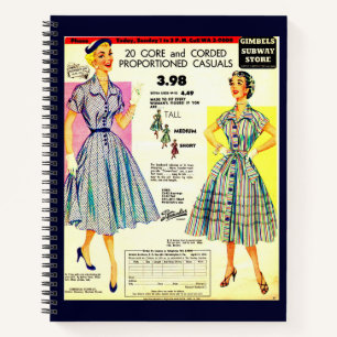 1953 Gimbels Subway Store Kleidung Verkauf und Notizbuch