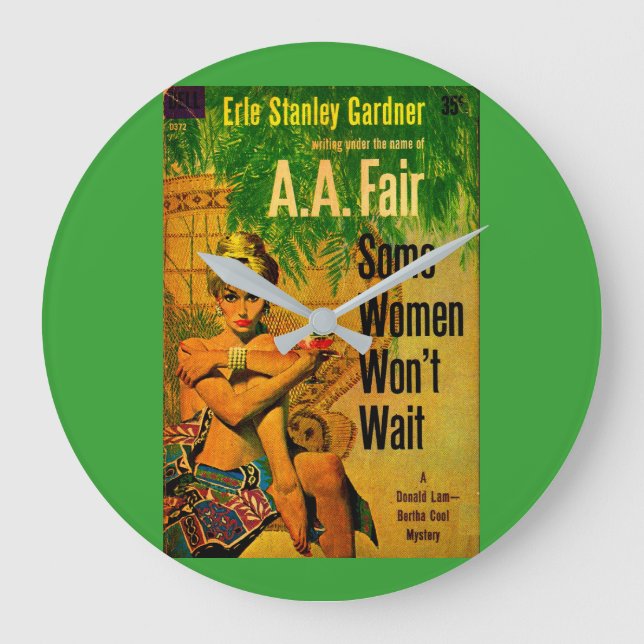 1953 Pulp-Roman "Einige Frauen warten nicht" Große Wanduhr (Vorderseite)