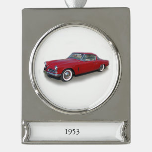 1953 rot-klassische Autorenbanner Banner-Ornament Silber