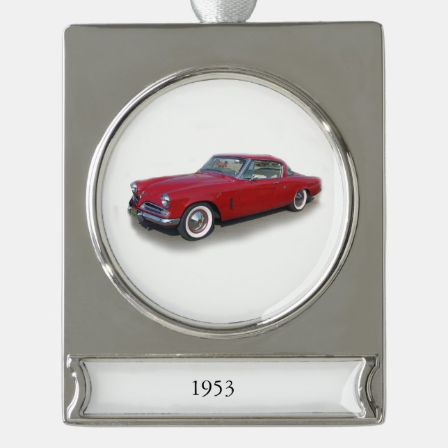 1953 rot-klassische Autorenbanner Banner-Ornament Silber (Vorderseite)