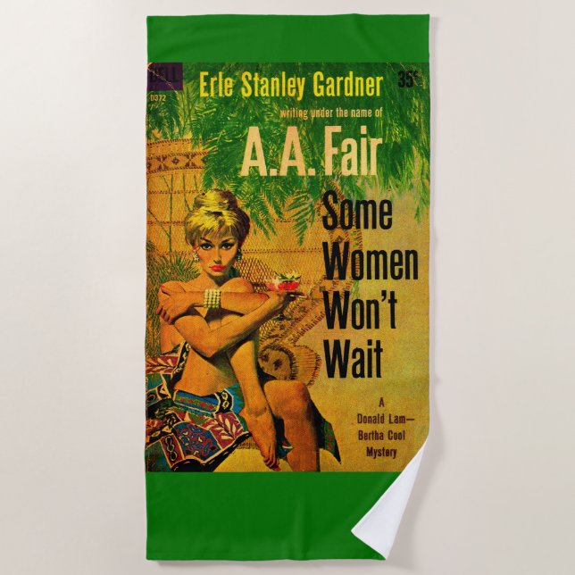 1953 Zellstoffroman bedeckt Einige Frauen warten n Strandtuch (Vorderseite)