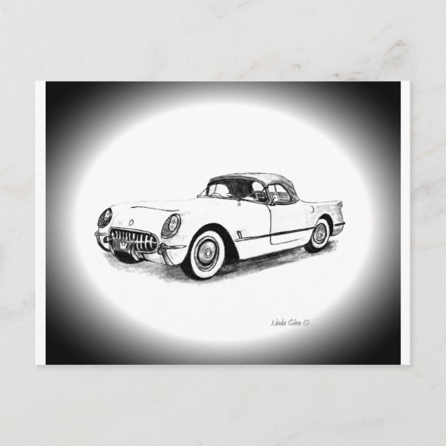 1954 Chevrolet Corvette Postkarte (Vorderseite)