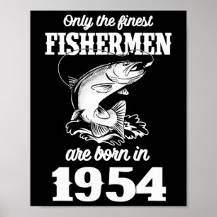 1954 Geboren Fisch Fischer Fischer Geburtstag Poster