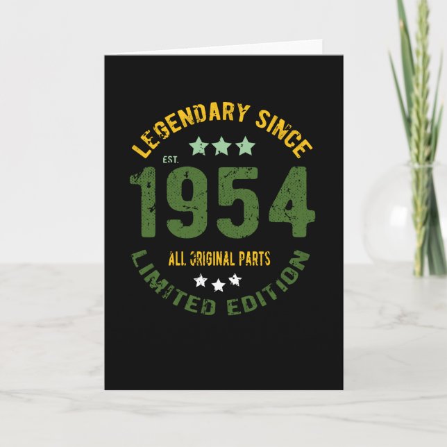 1954 Geburtstag im Vintage-Stil Karte (Vorderseite)