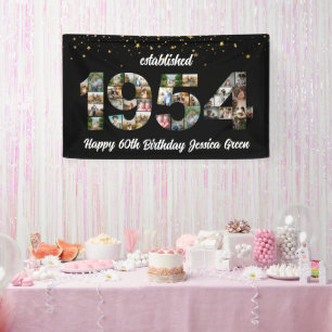 1954 gegründetes Foto Collage Party Banner