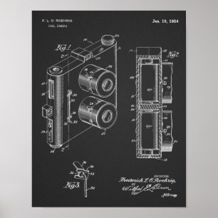 1954 Patentzeichnung für Dualkamera-Kunst-Druck Poster