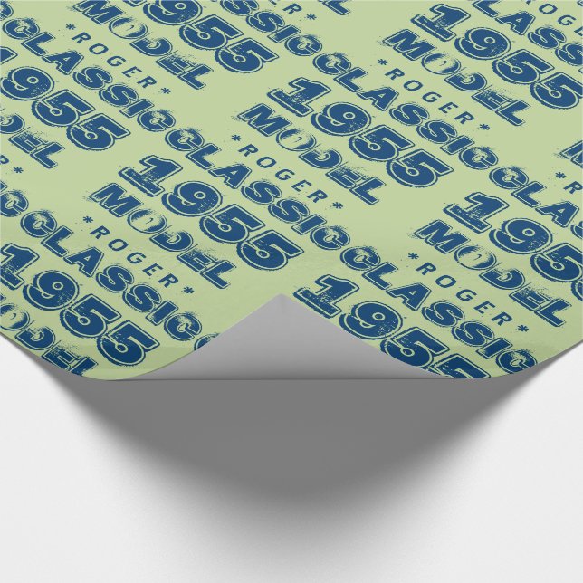 1955 60. Geburtstag CLASSIC MODEL Green J60 Geschenkpapier (Ecke)