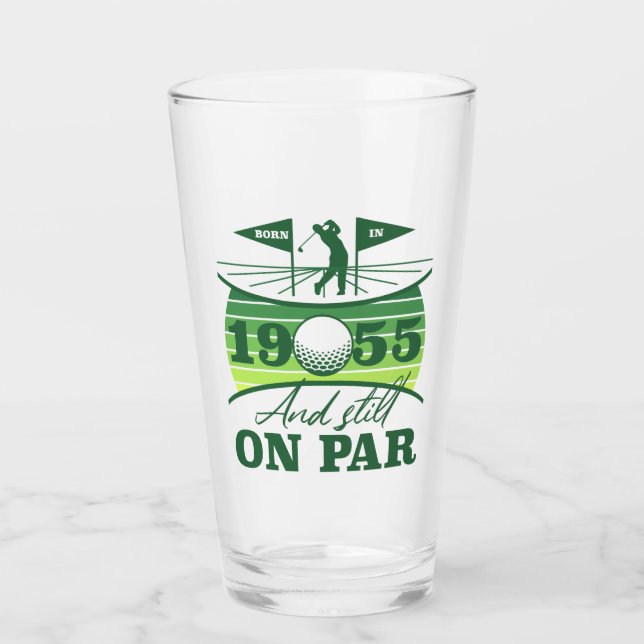 1955 70. Geburtstag Golf Spaß Glas (Vorderseite)