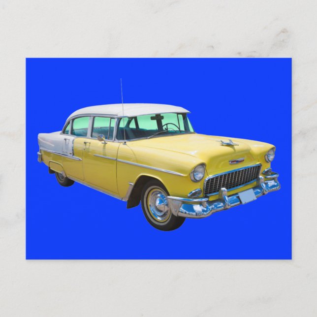 1955 Chevrolet Bel Air Antiker Wagen Postkarte (Vorderseite)