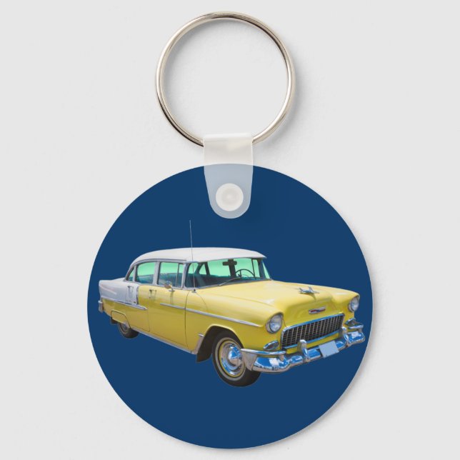 1955 Chevrolet Bel Air Antiker Wagen Schlüsselanhänger (Vorderseite)