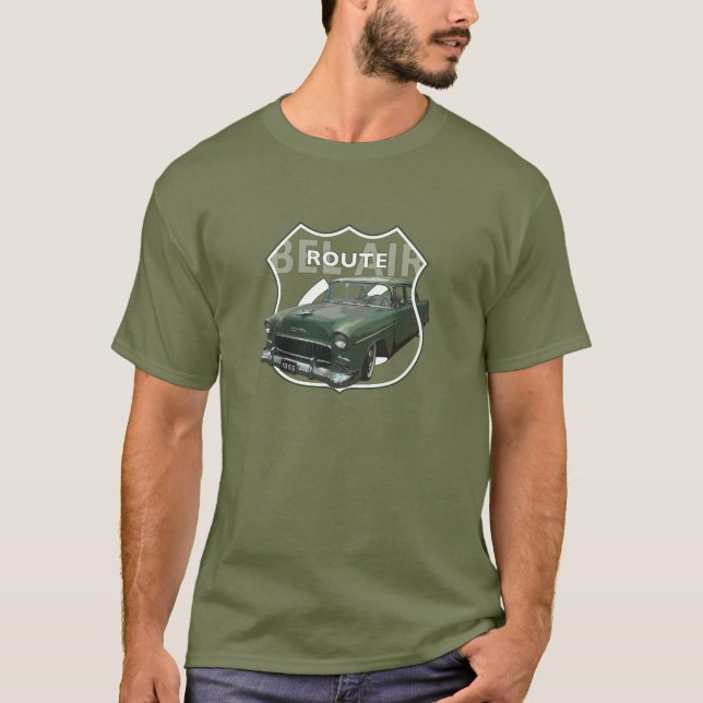 1955 Chevrolet Bel Air. Green Chevy 55. Amerikaner T-Shirt (Vorderseite)