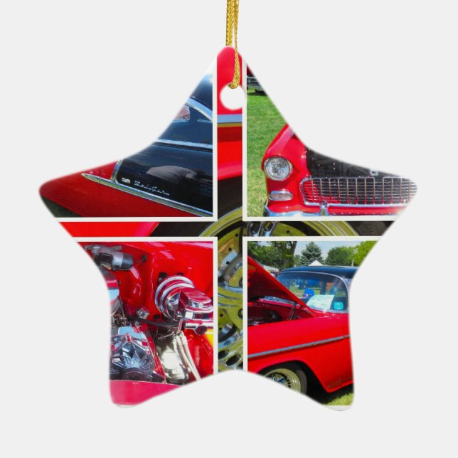 1955 Chevrolet Sedan Collage Keramikornament (Hinten)