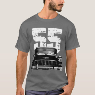 1955 Chevy Bel Air Front Grill View mit White Yea T-Shirt