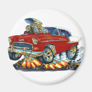 1955 Chevy Belair Maroon Car Magnet