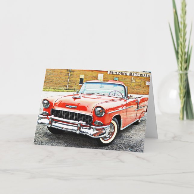 1955 Chevy Convertible Classic Retro Geburtstag Karte (Vorderseite)