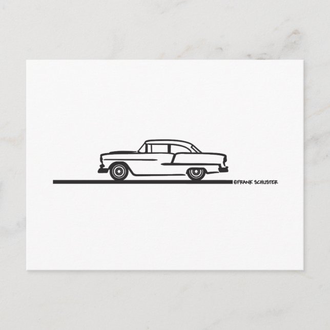 1955 Chevy Hardtop Post Postkarte (Vorderseite)