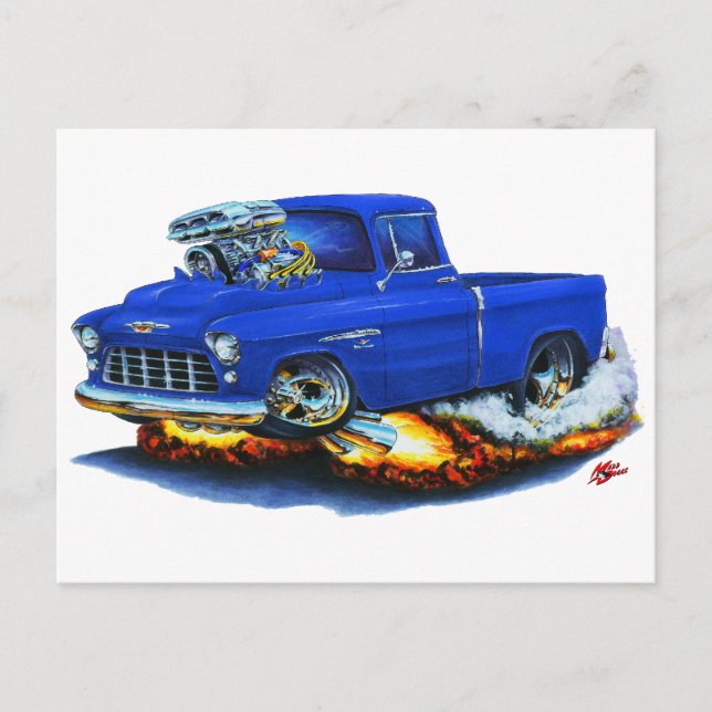 1955 Chevy Lieferwagen Blue Truck Postkarte (Vorderseite)