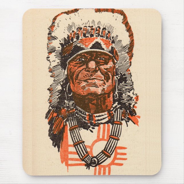 1955 indischer Chef aus Billy the Kid (UK) Comic Mousepad (Vorne)