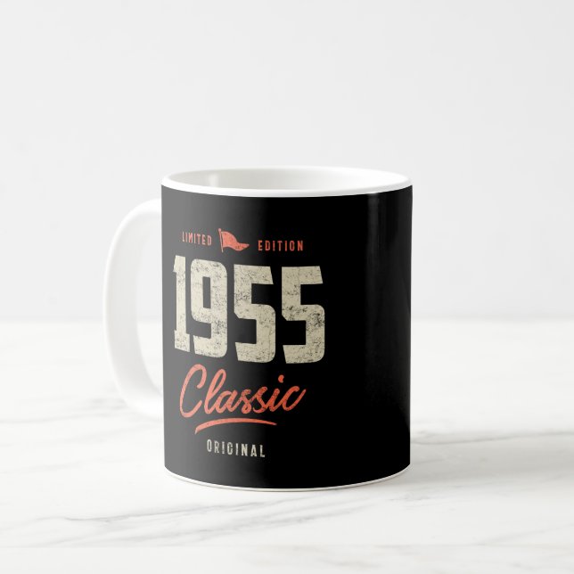1955 klassisches Geburtstagsgeschenk Kaffeetasse (Vorderseite Links)