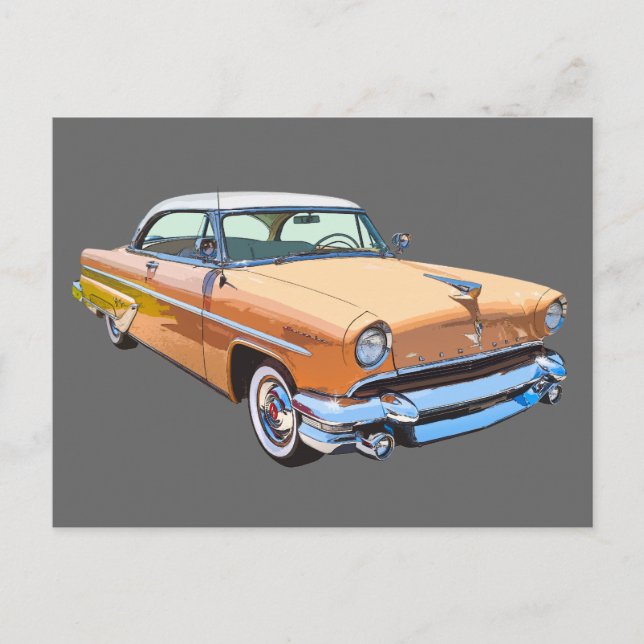 1955 Lincoln Capri Luxuswagen Postkarte (Vorderseite)
