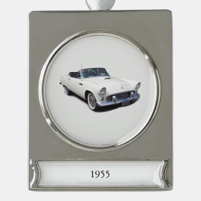 1955 Oldtimer-Banner Banner-Ornament Silber (Vorderseite)