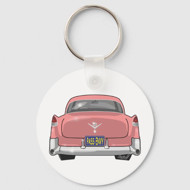 1955 Pink Cadillac Schlüsselanhänger (Vorderseite)
