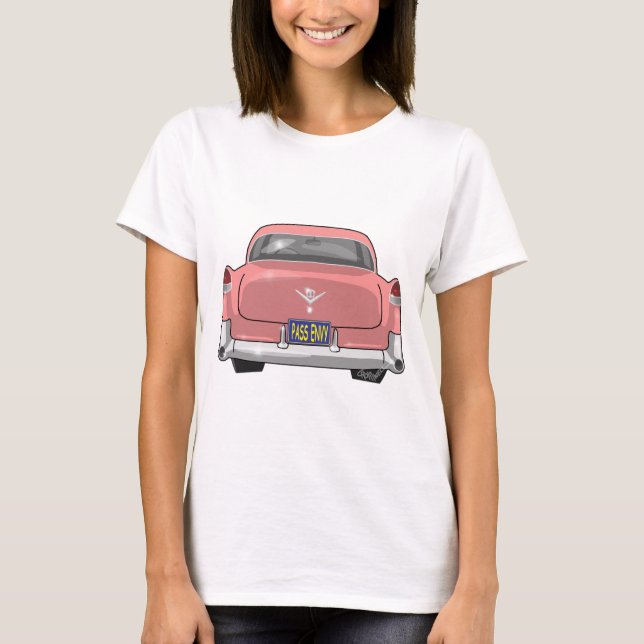 1955 rosa Cadillac T-Shirt (Vorderseite)