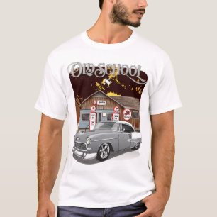 1955 Silber-Graues Chevy Bel Air Old School-Shirt T-Shirt