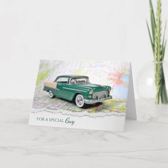 1955 : Une voiture sur une carte routière (Devant)