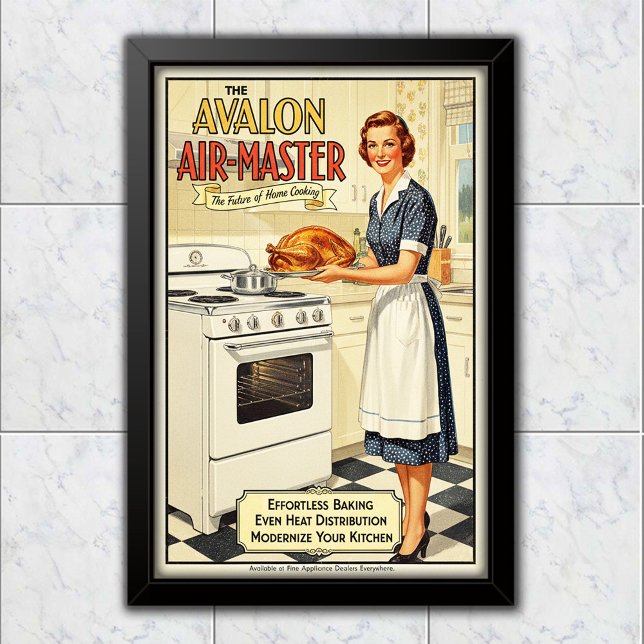1955 Vintage Avalon Air-Master Oven Advertising Poster (Von Creator hochgeladen)