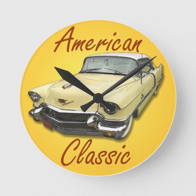 1956 Cadillac DeVille Runde Wanduhr (Vorderseite)