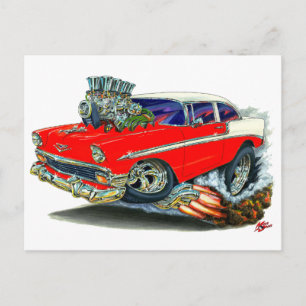 1956 Chevy Belair Red Car Postkarte