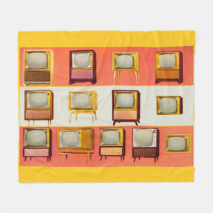 1956 Fernseher drucken Fleecedecke
