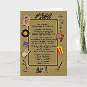 1956 Great Events Birthday Card Karte
