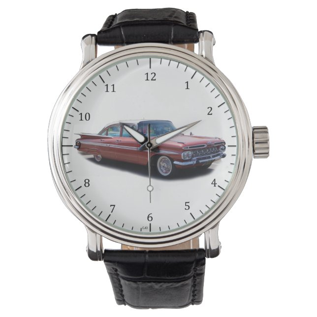 1956 Impala mit Schwanz-Flossenuhr Armbanduhr (Vorderseite)