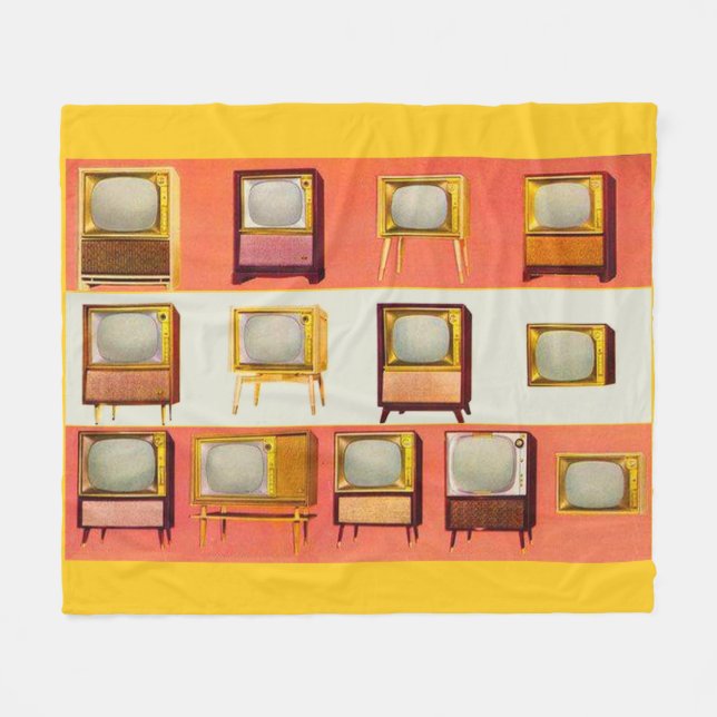 1956 Sets im Fernsehen drucken Fleecedecke (Vorderseite (Horizontal))