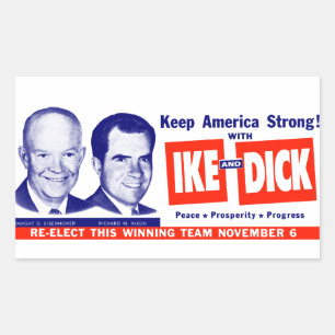 1956 Wählt Ike und Dick Rechteckiger Aufkleber