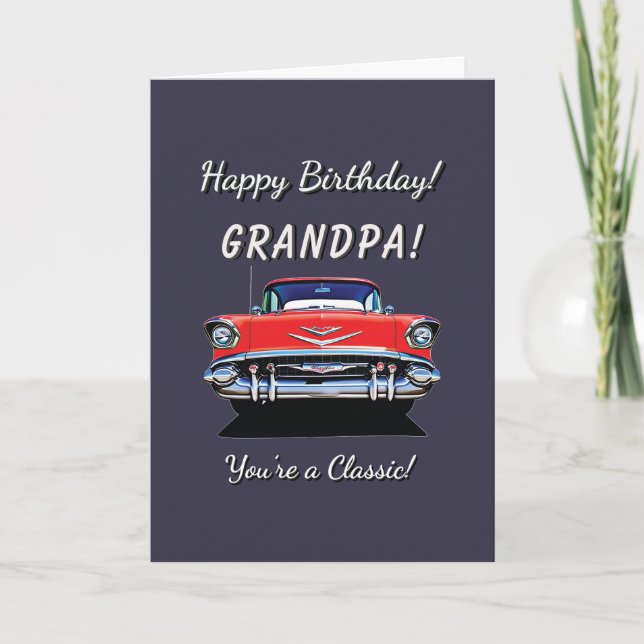 1957 57 Muscle Car Classic Car Geburtstag Karte (Vorderseite)