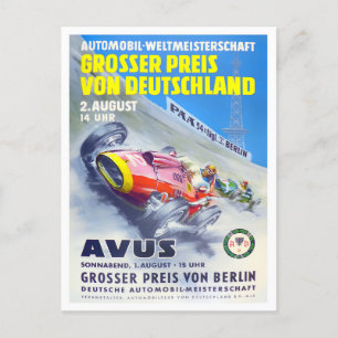 1957 Avus Grand Prix Oldtimer-Rennen Postkarte