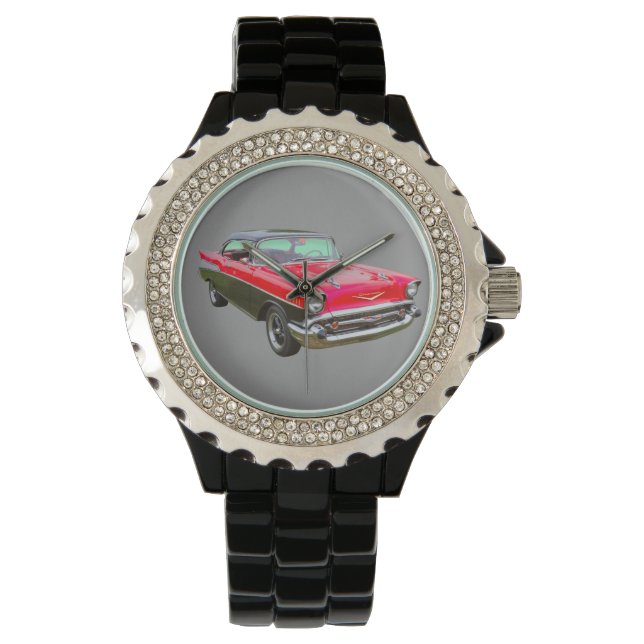 1957 Chevrolet Bel Air Classic Car Armbanduhr (Vorderseite)