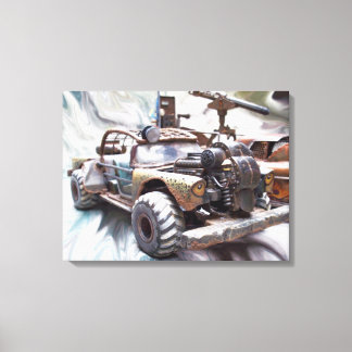 1957 Chevy Bel Air, Classic Apocalptic Rod Car Leinwanddruck