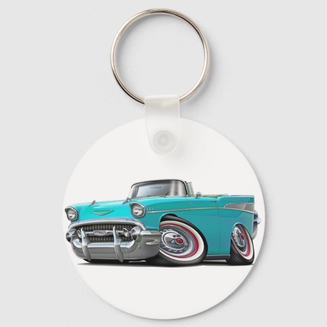 1957 Chevy Belair Türkis Convertible Schlüsselanhänger (Vorderseite)