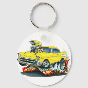 1957 Chevy Belair Yellow Car Schlüsselanhänger