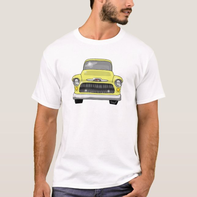 1957 gelber Chevy Lieferwagen T-Shirt (Vorderseite)