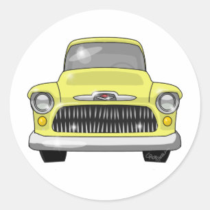 1957 Gelber Lieferwagen Runder Aufkleber